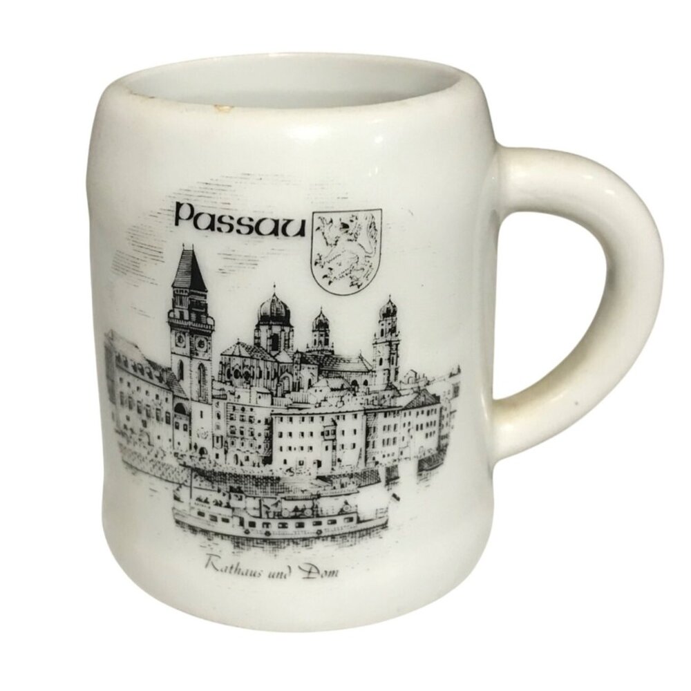 Passau Souvenir Porcelain Mug Shot Glass 2" Mini Porzellan Vintage